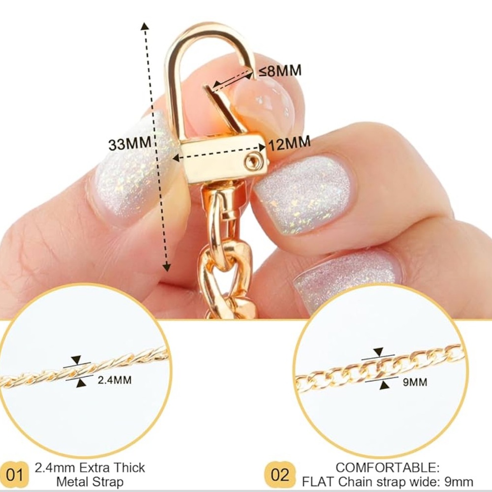 Gold Bag Chain Strap - High Quality Replacement Strap - Picture 5 of 7